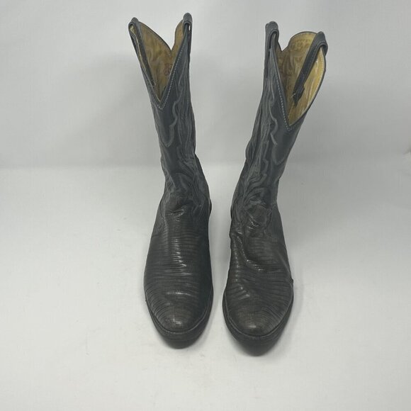 Justin Boots cowboy western 8327 size 8.5D men grey leather exotic lizard - Picture 2 of 12